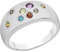 Celesta Silber Damen Ring 925/- Sterling Silber Glänzend Amethyst, Blautopas, Citrin, Granat, Rauchquarz Silbergrau 360271857R-1