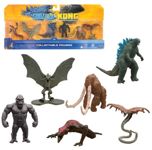 MonsterVerse Godzilla vs. Kong 2-Zoll Mini-Monster 6er-Pack, einschließlich ikonischer Monster aus dem Film, Limited Edition, Mehrfarbig, geeignet für Kinder ab 4 Jahren