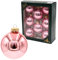 Dekohelden24 Lauschaer Christbaumschmuck - 8er Set Kugeln Uni glänzend Altrosa, 7 cm, mit goldenem Krönchen + 50 Schnellaufhänger dazu