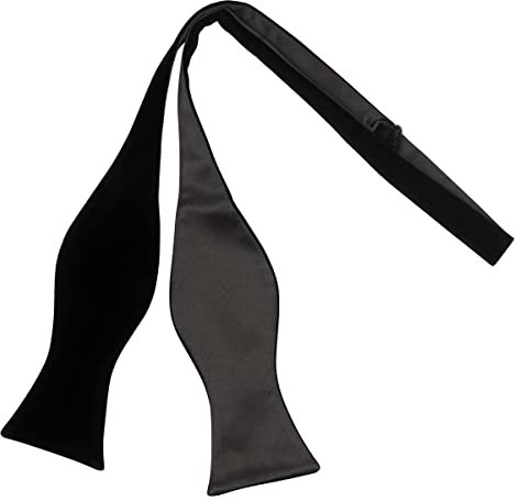 King & Priory Schwarze Samt-Fliege zum Selbstbinden, Schwarz , Einheitsgröße
