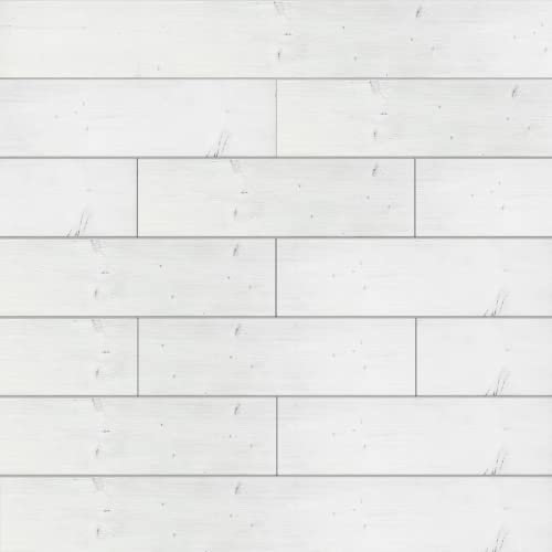 Wood Panels for Wall Reclaimed Barn Accent Wallplanks Shiplap Boards Peel & Stick Easy Installation Home Improvement Decoration Living Room Backdrop Application, Wash White (10 Sheets/12sq Ft/Box)