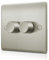LED Dimmer Switch, Trailing Edge Double Dimmer Switch for LED/Halogen Lights (Mains Voltage), 2 Gang 2 Way 3-150 Watts, Brushed Steel
