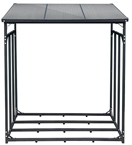 SCHMIDT security tools Kaminholzregal 143x70x145cm Stahl Anthrazit Brennholzregal Holzstappelhilfe Holzunterstand 1,4 m³ Holz-Regal