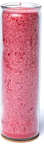 Asmondia Kerze im großen Glas - rot - ohne Duft - rote Glaskerze - Höhe ca. 20,5 cm