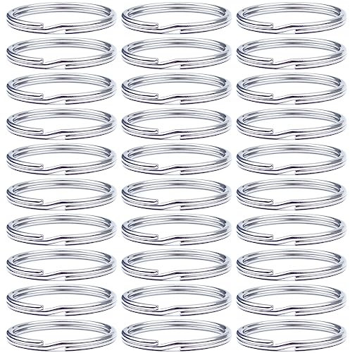 30 pièces Double anneau fendu,Anneaux Porte Clé,pour Accueil Voiture Clés Pendentifs,Porte-Clés Bijoux Bricolage Collier Métal Pendentif Connexion d'ornement(25mm)
