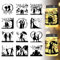 GLOBLELAND 12Pcs Couple Silhouette Window Cutouts (Not Stickers) Love Wedding Plastic Lantern Jar Decals Paper for Lighting Decoration Paper Cut Light Box Home Decor