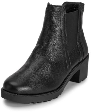 VITAFORM Chelsea Boots Damen Gefüttert - Feinstes Hirschleder aus Italien - Praktisch mit Reißverschluss - Perfekte Damen Schuhe Herbst schwarz 40