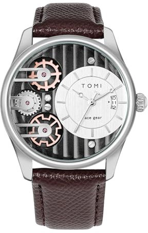 CIVO Herrenuhr Lederarmband-Silber Analog-Datum Armbanduhr-Herren - Imitation Mechanische Quarz Uhr für Männer Klassisch Wasserdicht Uhren Herren mit Ersatzgurte