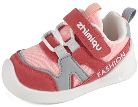 Cheerful Mario 1-3 Jahre Baby Sneaker Baby Jungen Mädchen Lauflernschuhe Kleinkinder Schuhe Atmungsaktiv und Antirutsch Dunkerosa 18 EU