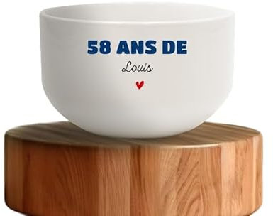 CADEAUX.COM - Bol personnalisable pour Homme de 58 ans - Message Personnalisable - Bol Personnalisé - Cadeau Anniversaire - Cadeau Homme