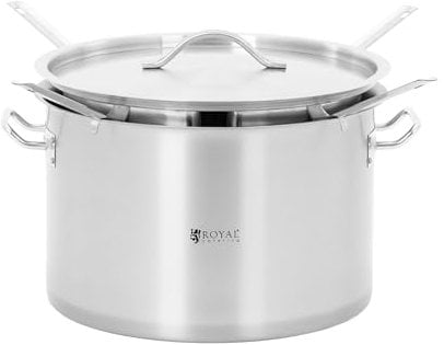 Royal Catering RCPP-400-3 Cuocipasta - 4 cestelli - 31 l - Royal Catering Pentola pasta Casseruola pasta Pentola cuoci pasta Pentola per pasta inox