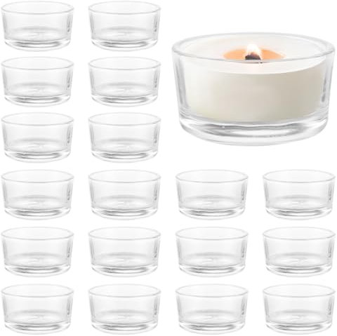 APACALI Tea Light Holders Set of 48, 4.6 x 2.7cm Tea Light Candle Holders, Tea Light Holders Glass, Tealight Holders for Home Decoration, Birthday, Celebration, Wedding, Anniversary
