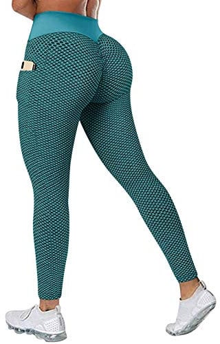 DondPO Damen Sport Leggings mit Taschen, High Waist Push Up Boom Booty Leggings mit Bauchkontrolle, Sexy Yoga Hose Lange Sporthose Fitnesshose Yoga Leggings für Damen Mädchen