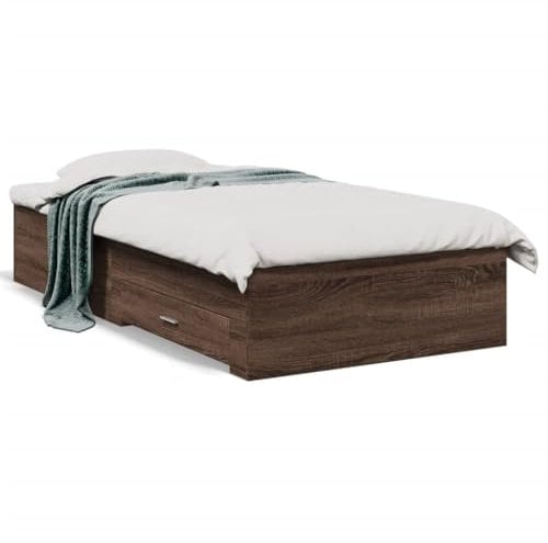 Bulliing Bettgestell mit Schubladen Bett Mit Stauraum Bettgestell Tagesbett Betten Bett Mit Schubladen Braun Eichen-Optik 75x190 cm - 3280446