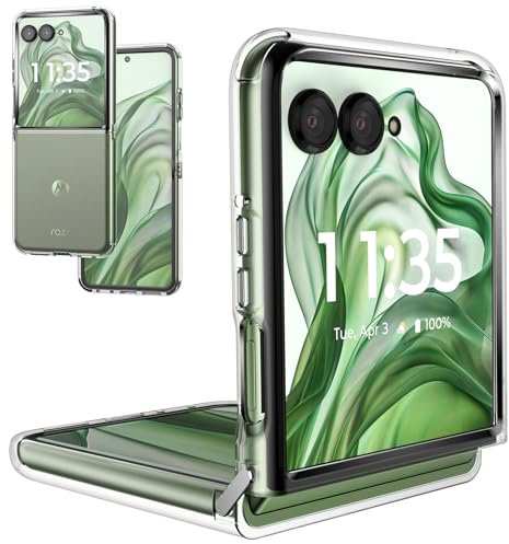 Foluu Coque Transparent pour Motorola Razr 50 Ultra 2024 avec Protection de Charnière Ultra Mince Anti - Rayures TPU Silicone Housse de Protection Antichoc pour Moto Razr 50 Ultra 2024
