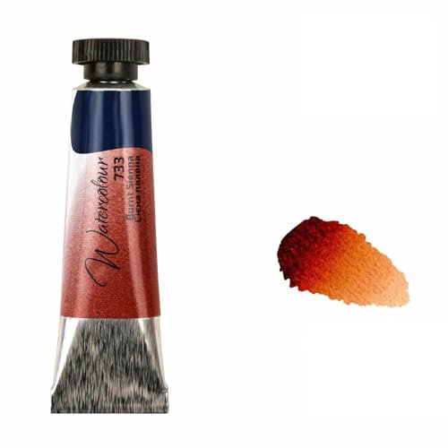 7 Artists Sienna Gebrannt Aquarellfarbe 10 ml Tube, Hochwertige Künstler-Aquarell, Feinste Küntsler-Aquarellfarben