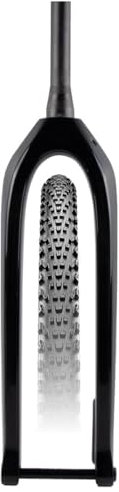 HZXQCVB 27.5/29IN Axe Traversant Fourche Rigide pour Vélo Fibre De Carbone Fourche VTT Tige Conique 1-1/2'' Frein À Disque Fourche Avant pour Vélo(Gloss Black,29in)