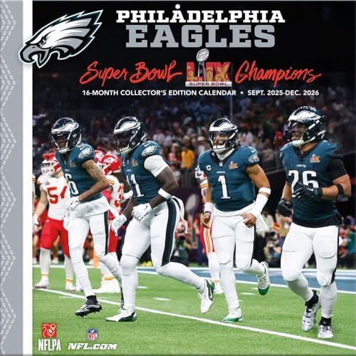Philadelphia Eagles Super Bowl 2026 12x12 Team Wall Calendar