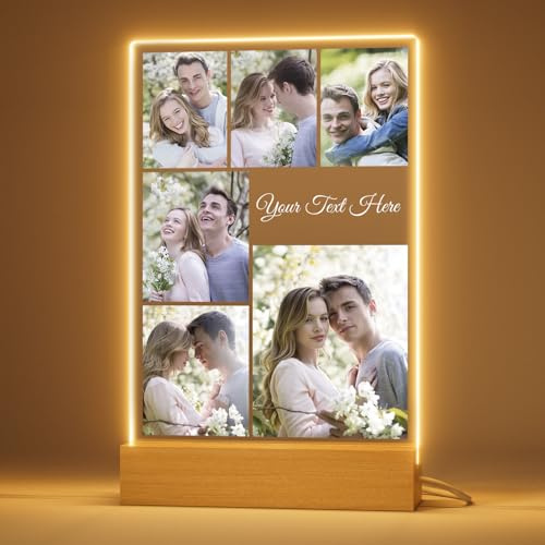 Bemaystar Personalisierte Geschenke mit Fotos - Personalisierte Bilderrahmen mit Fotos und Text, Foto Geschenke für Frauen/Männer, Jugendweihe Geschenke Personalisierte Geschenke Muttertag - 6 Fotos
