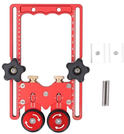 Table Saw Guides Roller, Single Way Bearing Roller Thin Rip Jig Guides Featherboards with Rubber Wheel for Router Tables and Band Saws Table Saw Accessories