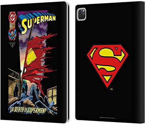 Head Case Designs sous Licence Officielle Superman DC Comics Mort Couvertures Célèbres De Livre Comique Étui Portefeuille en Cuir Compatible avec Apple iPad Pro 12.9 2020/2021/2022