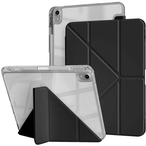 Newbillion Coque pour iPad Air 13 Pouces M3/M2 (2025/2024) avec Porte-Stylet, Étui Housse Légère Arrière Transparente Antichoc, 6 en 1 Multiple Angles de Vue, Support Pencil Pro/USB-C
