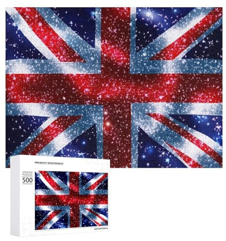 UK Flag United Kingdom Jigsaw Puzzles for Adult Family Activities Games Home Decor Puzzle 500 PCS