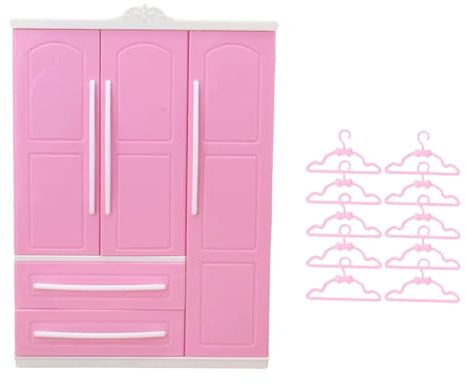Pegciuho Puppenkleiderschrank, Valentinstagsgeschenk für Kinder, Dekoration, Ornament mit Schublade Zum Öffnen, Puppenkleider Organizer mit 10 Fächern, Style A