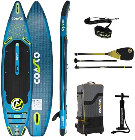 Coasto - Aufblasbares SUP Stand Up Paddle Coasto Regent 11'8 Horizon – PB-CHORIZON118 – aufblasbares Dropstitch Woven Board mit Paddel, Leash, Pumpe und Transporttasche – 365 l – 355 x 86 x 15 cm
