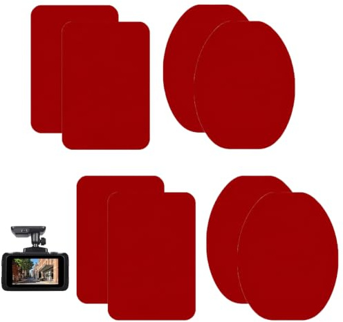 8PCS Dash Cam Sticky Pads for Nextbase,Double Sided Adhesive Mount | Sticky Pads for Action Cameras & Dashcams (Red)