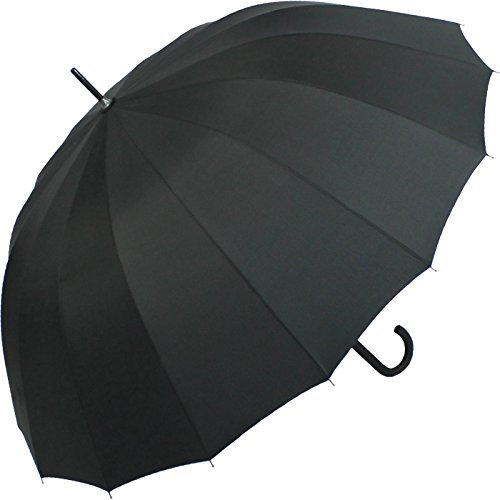 iX-brella Stockschirm 16teilig Full-Fiber mit Automatik - super stabil schwarz - 115cm