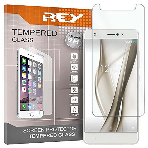 REY Protector de Pantalla para BQ AQUARIS X/BQ AQUARIS X Pro, Cristal Vidrio Templado Premium