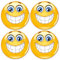 4er Set Smile-Aufkleber smile I kfz295 I rund Ø 5 cm I Sticker lachend für Smartphone Handy Laptop Fahrrad Motorrad Roller I wetterfest