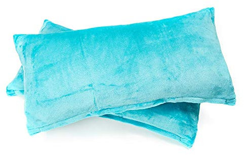 MALIKA Set 2er Kissenbezug Cashmer Touch Fleece Kissenhlle Sofakissen Kopfkissenbezug Kissenbezug Couchkissen, Gre:2X 40x80 cm, Designe:Petrol