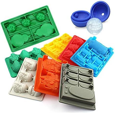 NEUE 9 stück Star Wars Eiswürfel Tray Silikonform Eis Makers Schokoladenform Todesstern Darth Vader R2D2 Hans Solo Falco