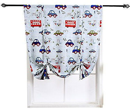 Topchances Verdunkelungsvorhang, römisch, wärmeisoliert, für Schlafzimmer, Wohnzimmer, Küche, kleines Fenster (100 x 120 cm, Spielzeugauto)