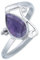 mantraroma Damen Ring 925 Silber Amethyst Edelstein lila schlicht groß modern