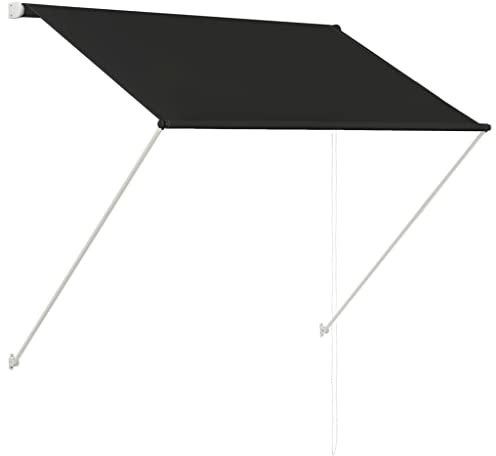 vidaXL 143758 Retractable Awning Anthracite 150 x 150 cm Clamp Awning Sun Protection Balcony Fabric One Size