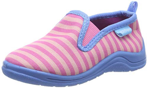 Playshoes geringelt, Unisex-Kinder Niedrige Hausschuhe, Pink (Pink/Türkis 792), 18/19 EU (2 Child UK)