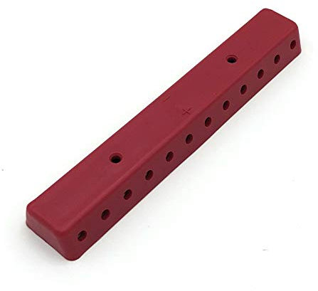 BELI-BECO 64/12 Verteilerplatte für Querlochstecker - Miniatur-Bananenstecker mit Stift-Ø: 2,6mm, 24 Anschlüsse, 100 x 20 mm (Rot)