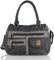 irisaa Handtasche Damen Umhängetasche Medium Schultertasche praktische Henkeltasche mit vielen Fächern Hobo Taschen Vintage Look mit Reißverschluss, Damen Tasche:Schwarz Grau