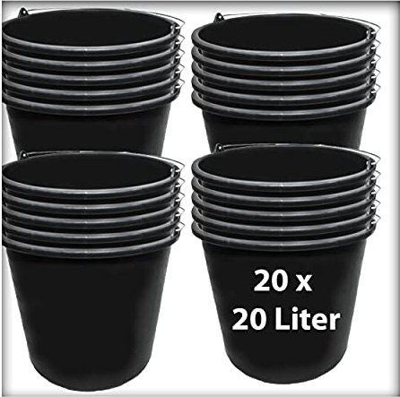 Kieskönig 20 STK. 20 l Baueimer Zementeimer Mörteleimer Eimer mit Henkel Ernteeimer Putzeimer Wassereimer