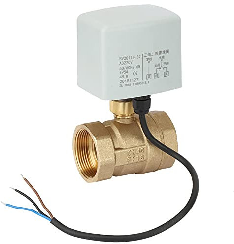 Motorisierter Kugelhahn, Elektrischer Kugelhahn Motorisierter 2-Wege-Kugelhahn AC220V DN40 1-1/2 2-Wege 3-Draht-Messing-Elektromotorischer Kugelhahn