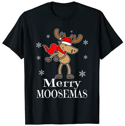 Merry Moosemas Weihnachtsmütze Elch T-Shirt