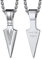 Richsteel Vikingo Nordico Flecha Hacha Martillo Thor Colgante Amuleto Proteccion Triangulo Acero Inoxidable, Platino