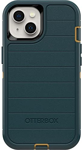 OtterBox Defender Series - Funda Resistente for iPhone 13 (without mini/Pro/Pro Max) solo - No embalaja minorista - Verde Hunter - con defensa microbiana
