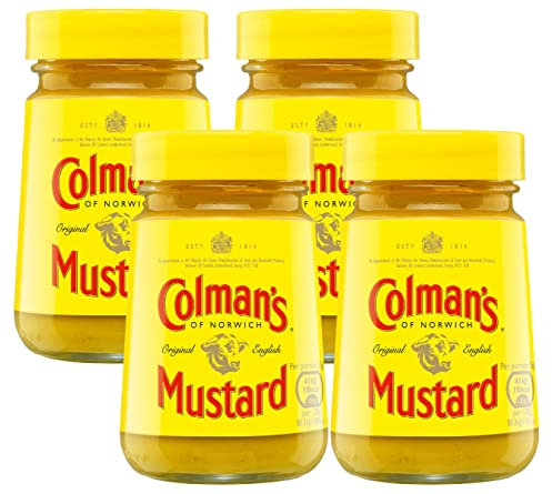 The Bramble Bay Colman's Original English Mustard | Köstlich würziger Klassiker zum Verwandeln von Gerichten | Vielseitiger Senf verpackt im Glas | 4 x 100 g