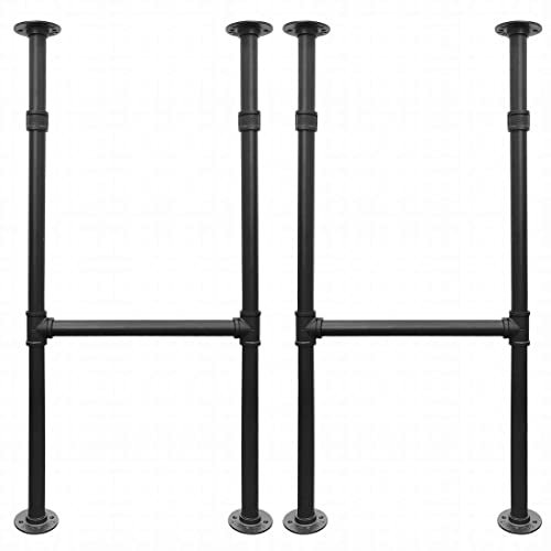 BotaBay Lot de 2 pieds de table industriels en forme de tuyau 94 cmx35 cm Pieds en fer pour tables basses et tables d'appoint, bureaux, tables de chevet – Décorations de meubles vintage personnalisées