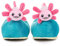 corimori Witizige Plüsch-Hausschuhe Axolotl Beeps für Kinder und Erwachsene | Blau Pink, EU Einheitsgr. 25-33,5 | Pantoffeln Slipper Schuhe