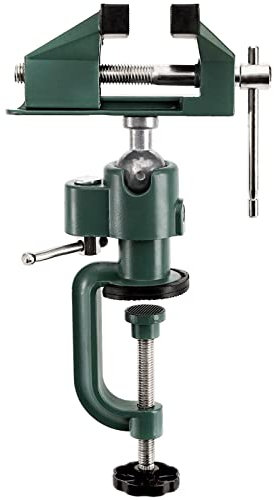 Fasmov Universal Swivel Table Vice 7.5cm Tilt 360° Rotating Portable Bench Vice for Workbench, Home, Drilling, Woodworking and More (Green)